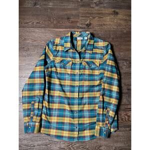 L.L. Bean Women's Plaid Polyester Blend Flannel Size Medium